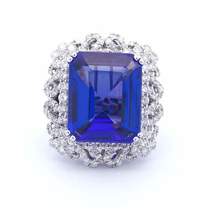 Tanzanite 23 Carat Ring in 18K