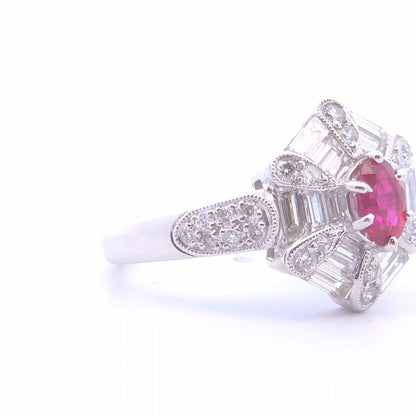 1.84ct Round Ruby Ring in 18k WG