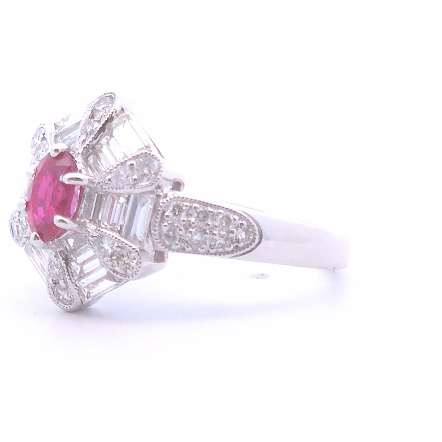 1.84ct Round Ruby Ring in 18k WG