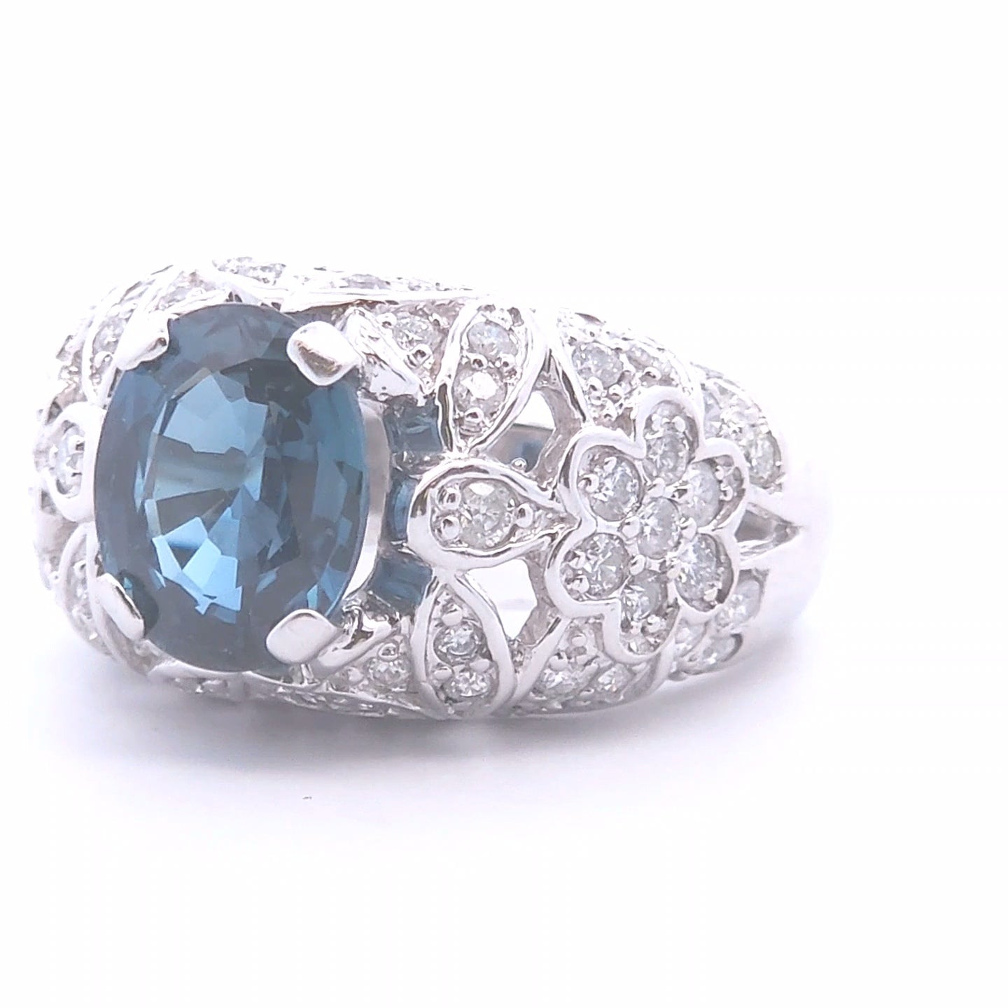 4.66ct Dia Sapphire Ring in 14k WG