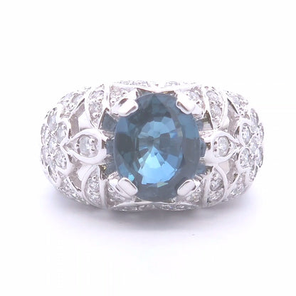 4.66ct Dia Sapphire Ring in 14k WG