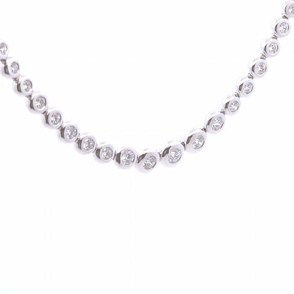 6.97ct Round Lab Diamond Bezel Set Necklace in 14k WG