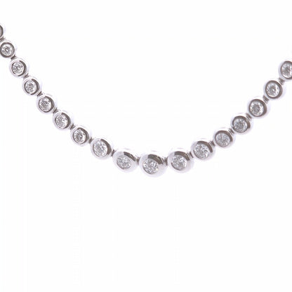 6.97ct Round Lab Diamond Bezel Set Necklace in 14k WG