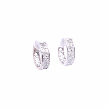 2.00ct Princess Cut Lab Diamond Invisible Hoop Earrings