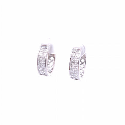 2.00ct Princess Cut Lab Diamond Invisible Hoop Earrings