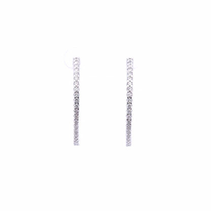 0.69ct Round Lab Diamond Hoop Earrings in 10k WG