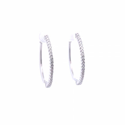 0.69ct Round Lab Diamond Hoop Earrings in 10k WG