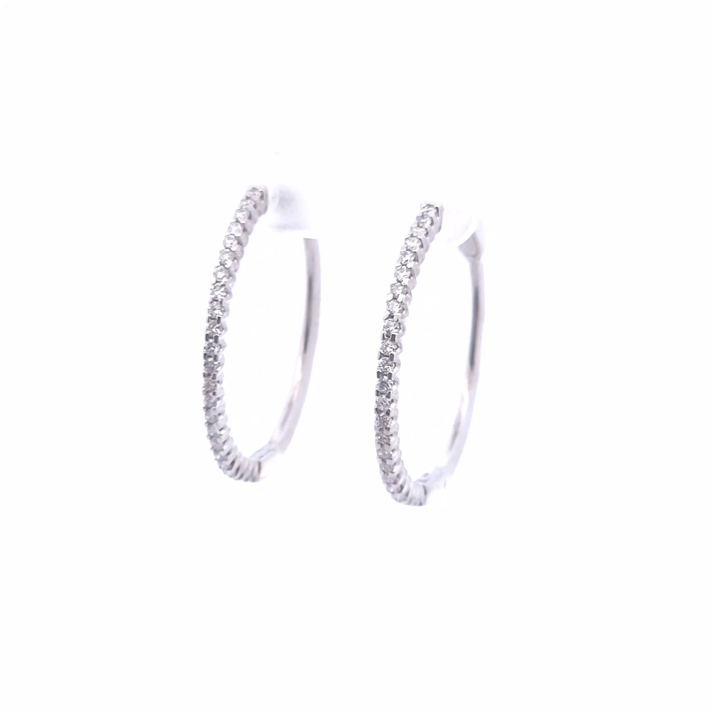 0.69ct Round Lab Diamond Hoop Earrings in 10k WG