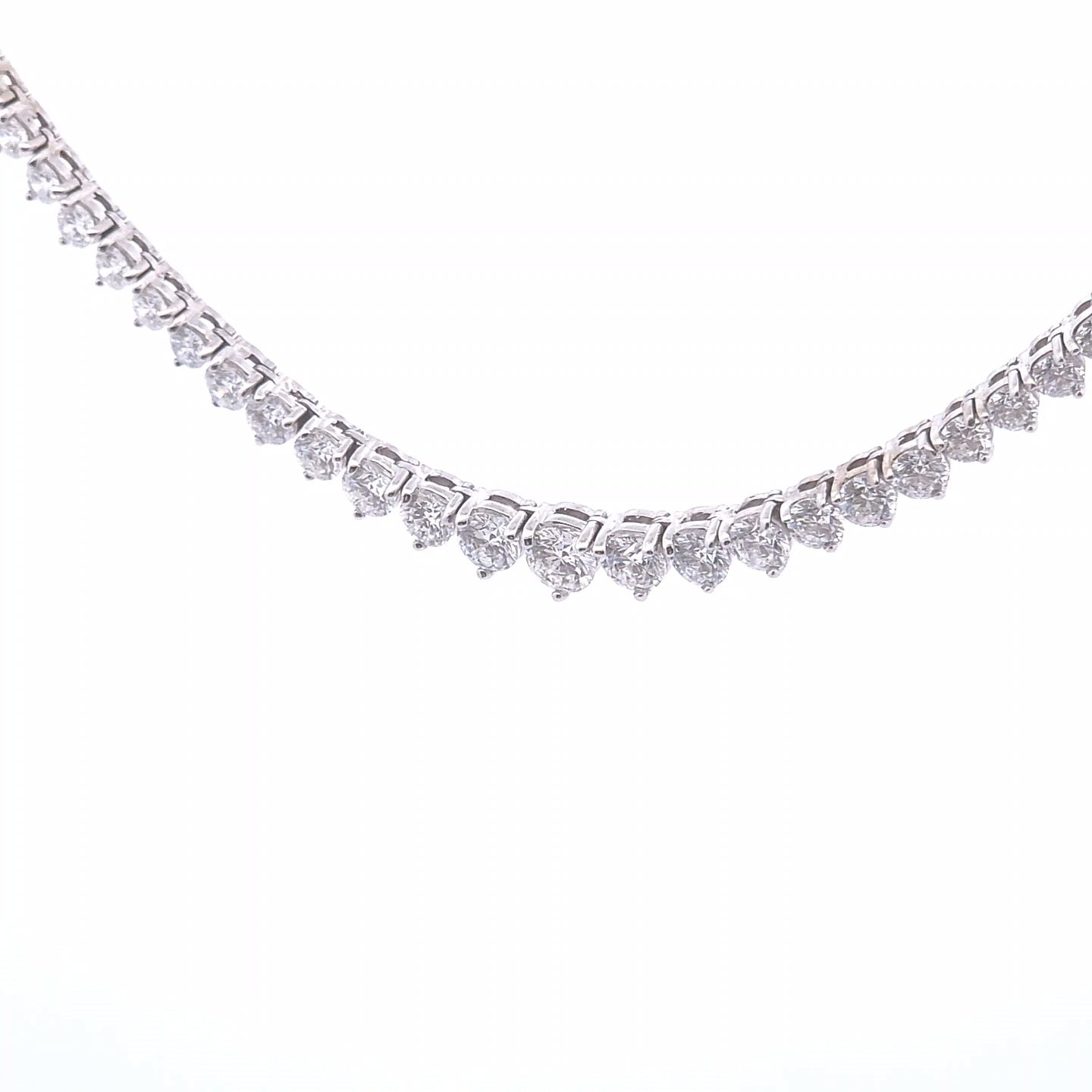 14.92ct Round Lab Necklace in 10k WG