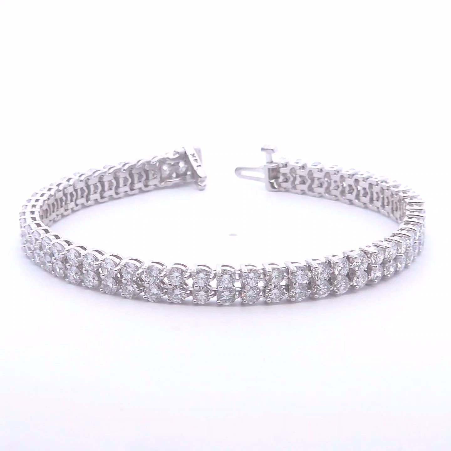 9.19ct Lab Diamond Double Row Tennis Bracelet in 14K WG