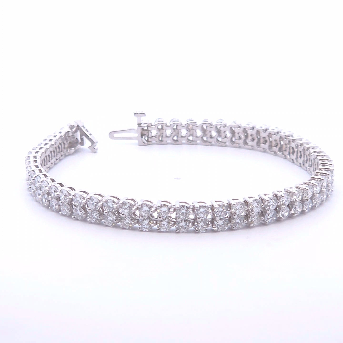 9.19ct Lab Diamond Double Row Tennis Bracelet in 14K WG