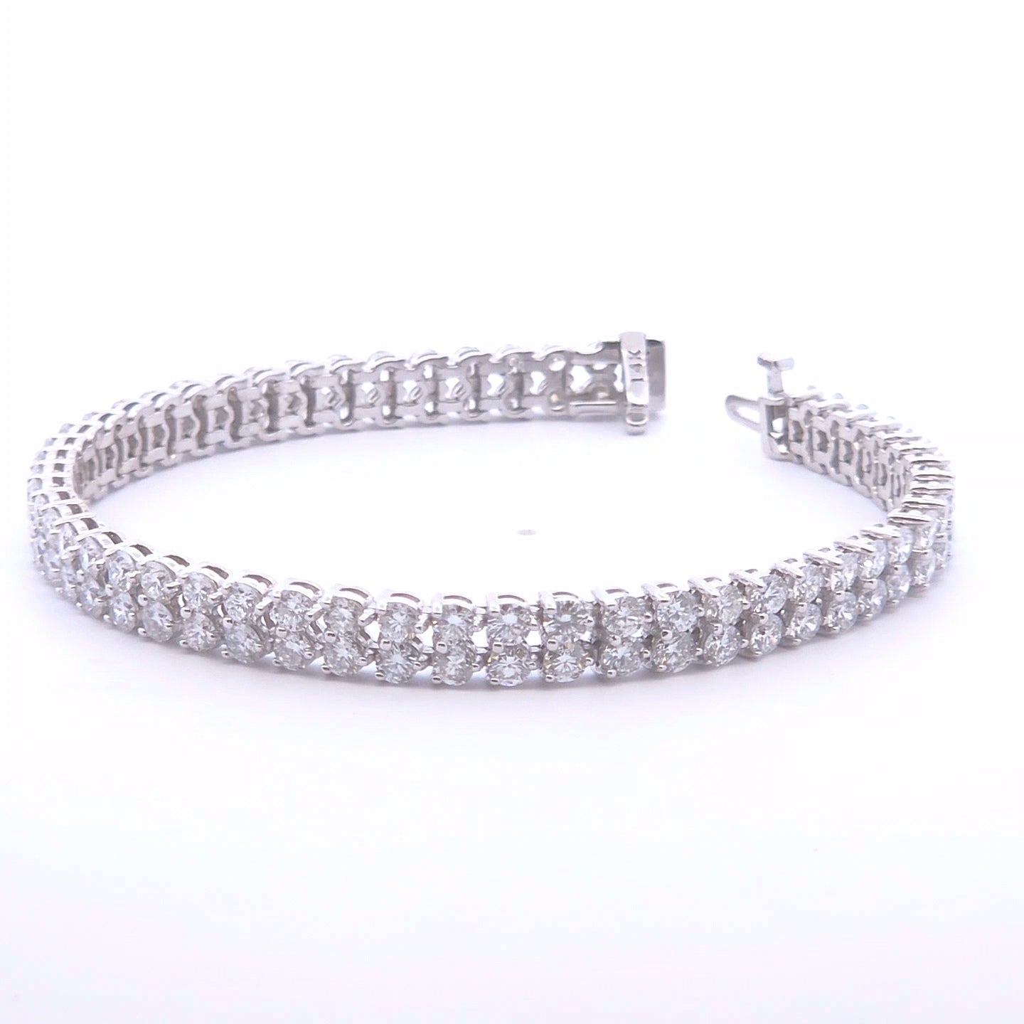 9.19ct Lab Diamond Double Row Tennis Bracelet in 14K WG