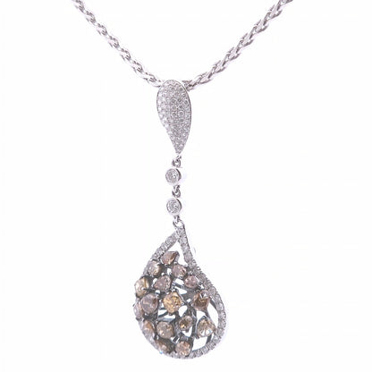 2.93ct Fancy Diamond Pendant in 14k WG