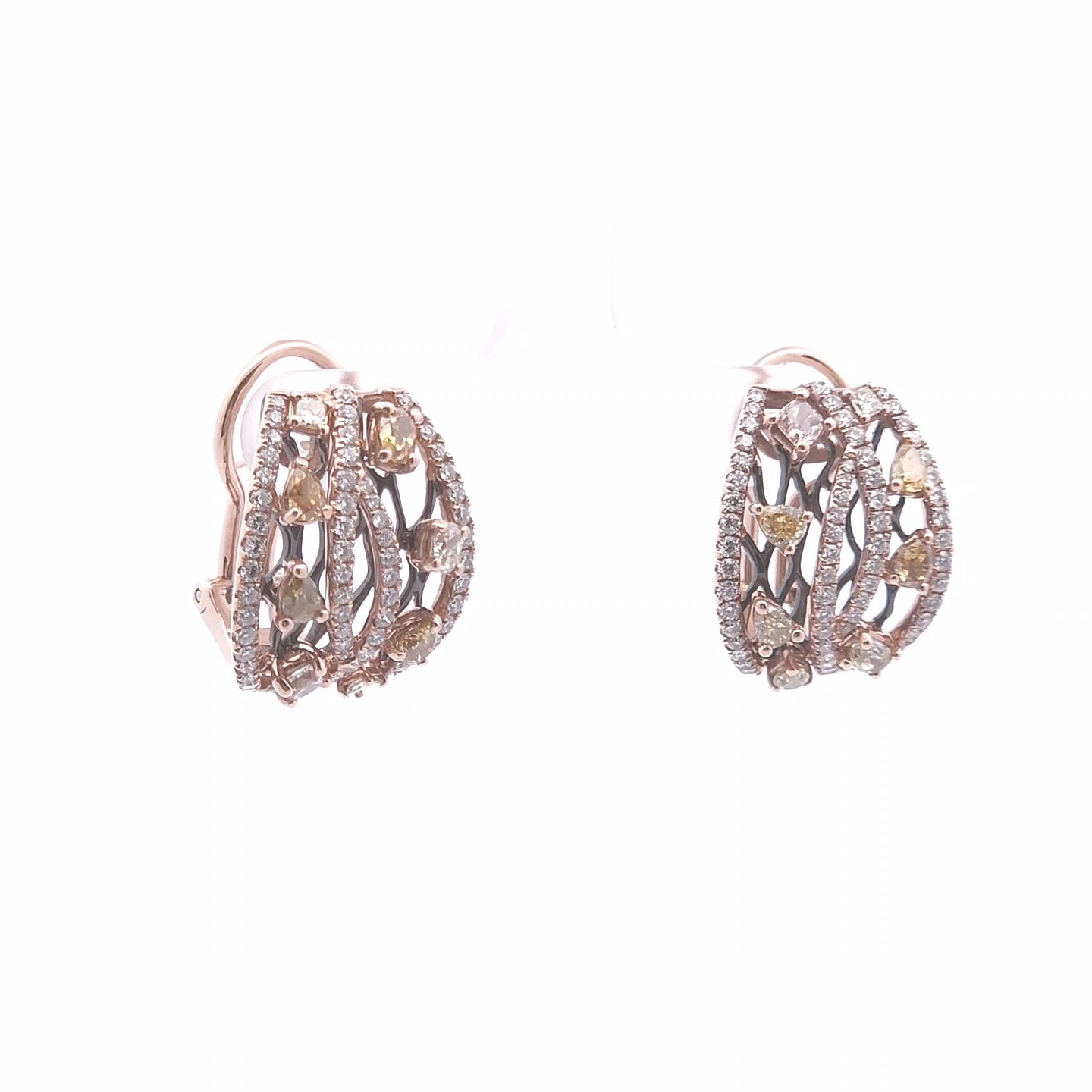 2.82ct Fancy Diamond Earrings in YG