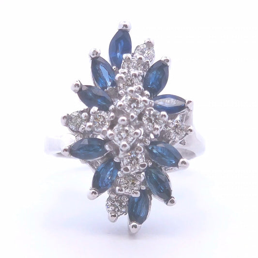 2.25ct Marquise Sapphire Ring in 14k White Gold