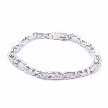2 1/2ct Gents Diamond Bracelet in 14k White Gold