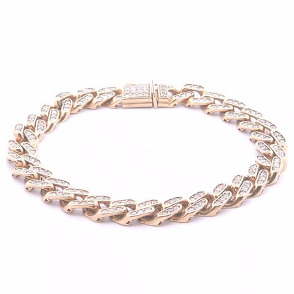 3 1/2ct Round Diamond Bracelet in 14k Yellow Gold