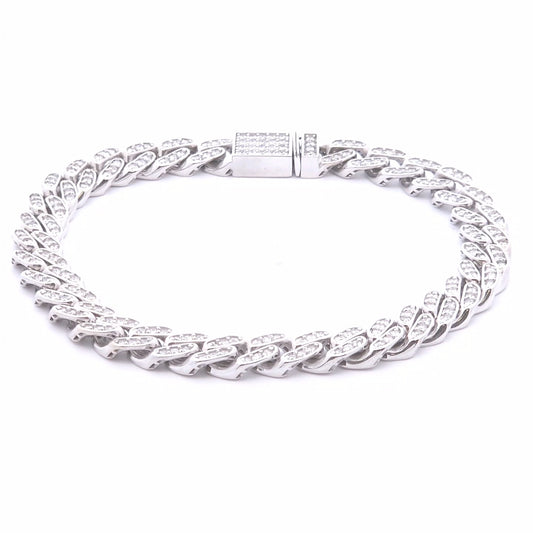2ct Gents Diamond Bracelet in 14k White Gold