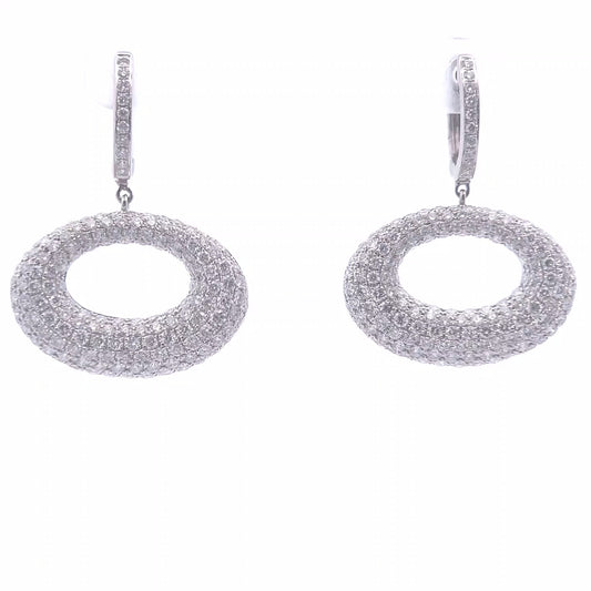 4.13ct Oval Dangle Earrings in 18k Gold