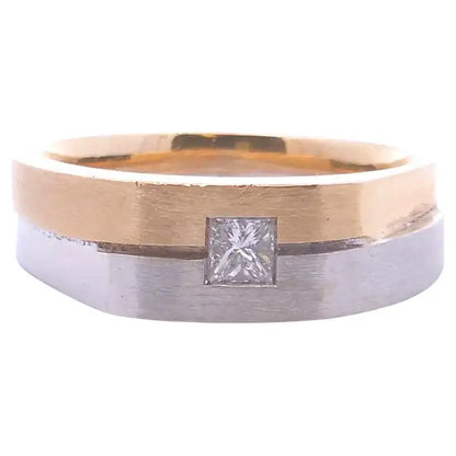 1/4 Carat Two-Tone Diamond Men’s Ring in 14k Gold