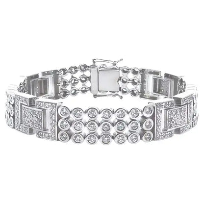 7ct Diamond Gents Bracelet in 14K Gold