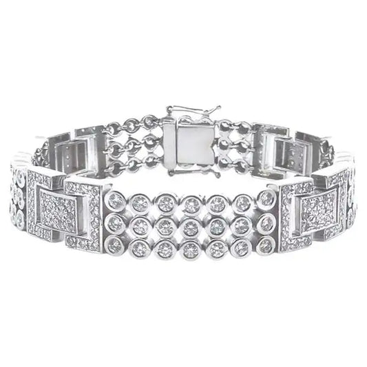 7ct Diamond Gents Bracelet in 14K Gold