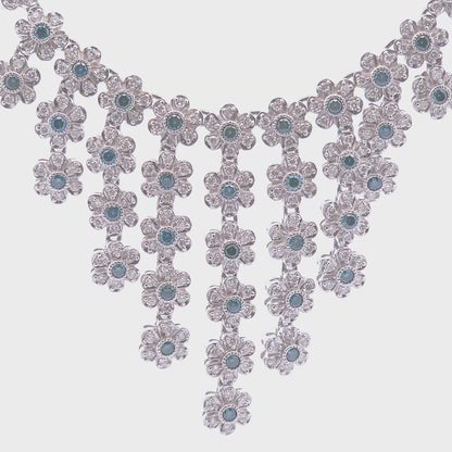 7ct Fancy Diamond Necklace in 14k White Gold