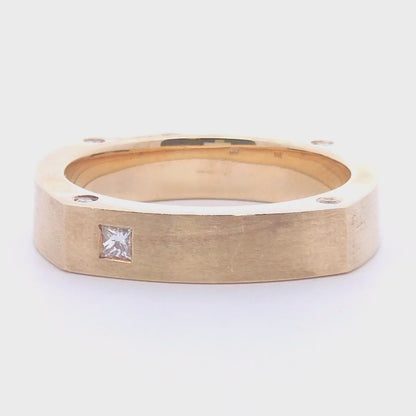 1/5 Carat Bezel Men’s Ring in 14k Gold