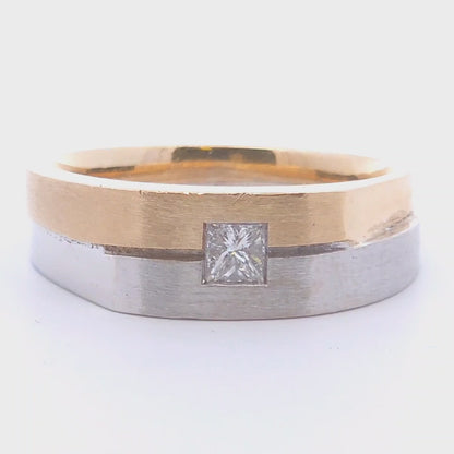 1/4 Carat Two-Tone Diamond Men’s Ring in 14k Gold