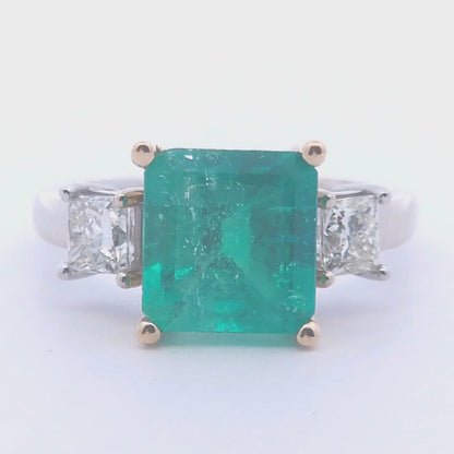 3 3/4 Carat Emerald Ring In 14k Gold